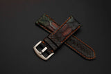 BLACK&BROWN PYTHON LEATHER STRAP