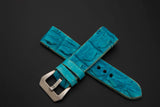 BLUE CROCODILE HORNBACK LEATHER STRAP