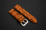 ORANGE CROCODILE HORNBACK LEATHER STRAP