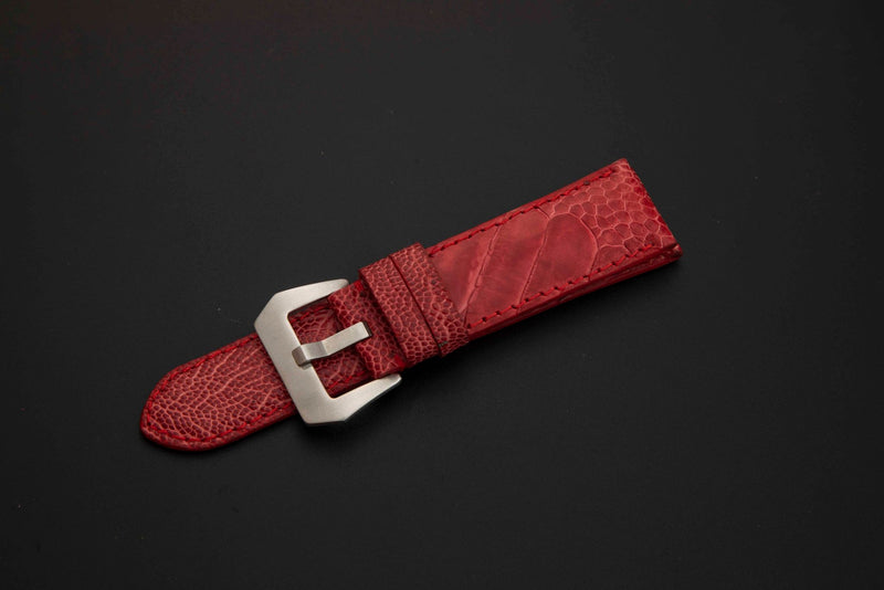RED OSTRICH LEATHER STRAP