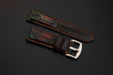 BLACK&BROWN PYTHON LEATHER STRAP