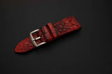 RED&BLACK CROCODILE HORNBACK LEATHER STRAP