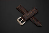 BROWN CROCODILE BELLY LEATHER STRAP