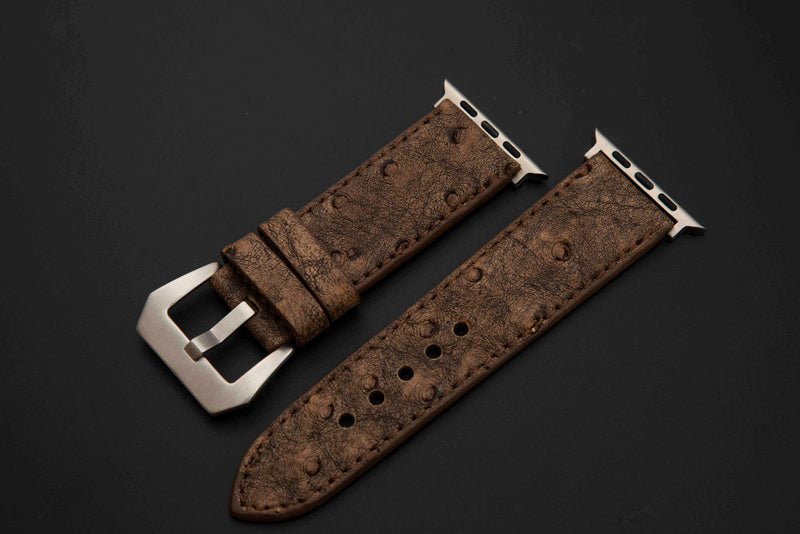 BROWN OSTRICH LEATHER STRAP