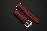 RED CROCODILE BELLY LEATHER STRAP