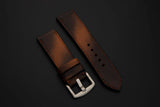BLACK&BROWN CALF LEATHER STRAP