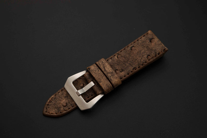 BROWN OSTRICH LEATHER STRAP