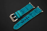 BLUE CROCODILE HORNBACK LEATHER STRAP