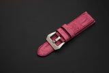 PINK CROCODILE HORNBACK LEATHER STRAP