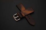 BLACK&BROWN CALF LEATHER STRAP