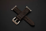 BROWN CROCODILE HORNBACK LEATHER STRAP