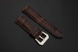 BROWN CROCODILE BELLY LEATHER STRAP