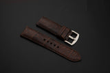BROWN CROCODILE BELLY LEATHER STRAP