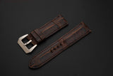 BROWN CROCODILE BELLY LEATHER STRAP