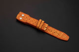 ORANGE CROCODILE HORNBACK LEATHER STRAP