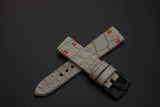GREY CROCODILE BELLY LEATHER STRAP