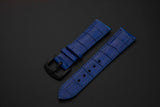 BLUE CROCODILE BELLY LEATHER STRAP