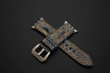 BLUE&GOLD CROCODILE HORNBACK LEATHER STRAP