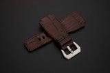 BROWN CROCODILE BELLY LEATHER STRAP