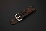 BLACK&BROWN PYTHON LEATHER STRAP