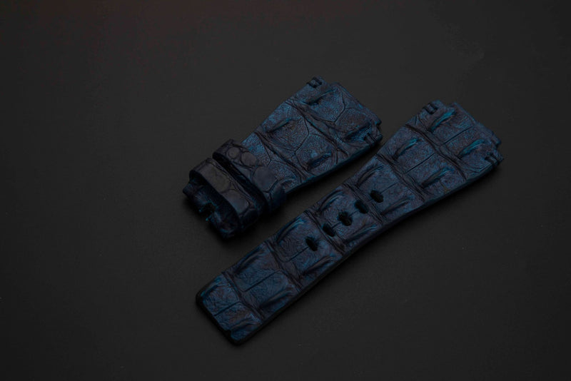BLUE CROCODILE HORNBACK LEATHER STRAP