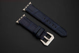 BLUE CROCODILE BELLY LEATHER STRAP
