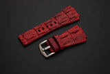 RED CROCODILE HORNBACK LEATHER STRAP