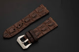 BROWN CROCODILE HORNBACK LEATHER STRAP