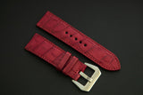 RED CROCODILE BELLY LEATHER STRAP
