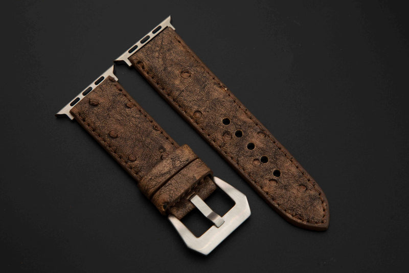 BROWN OSTRICH LEATHER STRAP