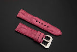 PINK CROCODILE HORNBACK LEATHER STRAP