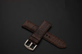 BROWN CROCODILE BELLY LEATHER STRAP