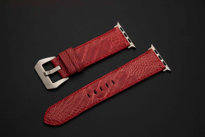 RED OSTRICH LEATHER STRAP
