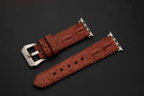 BROWN CROCODILE HORNBACK LEATHER STRAP