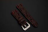 BROWN CROCODILE HORNBACK LEATHER STRAP