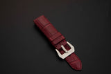 RED CROCODILE BELLY LEATHER STRAP