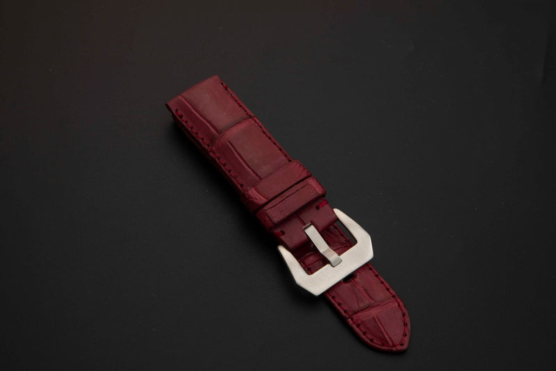 RED CROCODILE BELLY LEATHER STRAP