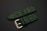 GREEN CROCODILE HORNBACK LEATHER STRAP