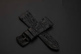 BLACK CROCODILE HORNBACK LEATHER STRAP
