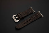 BROWN CROCODILE HORNBACK LEATHER STRAP