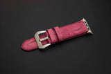 PINK CROCODILE HORNBACK LEATHER STRAP