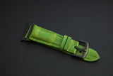 GREEN CROCODILE BELLY LEATHER STRAP