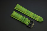 GREEN CROCODILE BELLY LEATHER STRAP