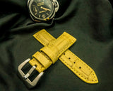 YELLOW CROCODILE BELLY LEATHER STRAP