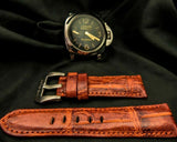 BROWN CROCODILE BELLY LEATHER STRAP