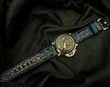 BLACK&BLUE CROCODILE HORNBACK LEATHER STRAP