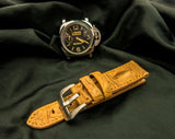 ORANGE CROCODILE HORNBACK LEATHER STRAP