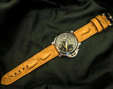 ORANGE CROCODILE HORNBACK LEATHER STRAP