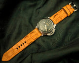 ORANGE CROCODILE HORNBACK LEATHER STRAP