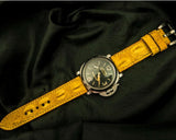 YELLOW CROCODILE HORNBACK LEATHER STRAP